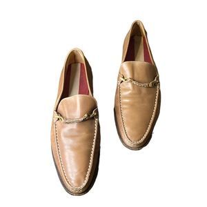 Bally Mens Tan Leather Pointy Toe Slip On Loafer 9.5